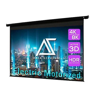 #ad 104 inch Motorized Electric Remote Controlled Drop Down Projector Screen 4:3 ... $225.83