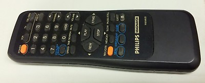 #ad Philips Magnavox TV VCR Remote Control N9298UD Black Battery Operated Replace $0.99