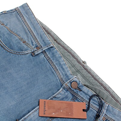 #ad Zanella NWT Jeans Size 38 US Martin In Solid Blue Cotton Blend $187.49