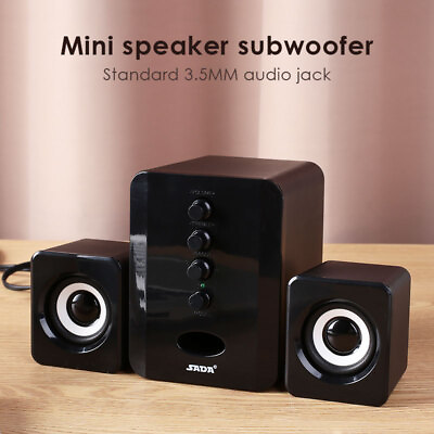 #ad USB Computer Speakers 2.1 Channel Stereo Bass Sound for Laptop Desktop PC Q9Z5 $19.69