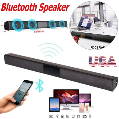 #ad US Portable Wireless bluetooth Speaker 3D Stereo Super Bass Soundbar for TV Home $33.24