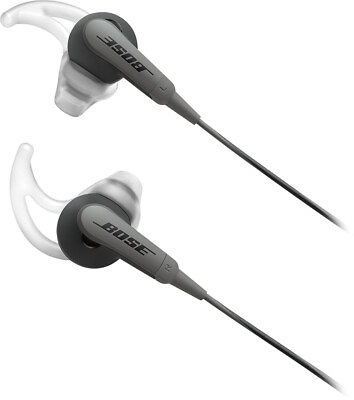 #ad Bose SoundSport 3.5mm Wired Jack Earbud Headphones Charcoal Black Earphones $40.00