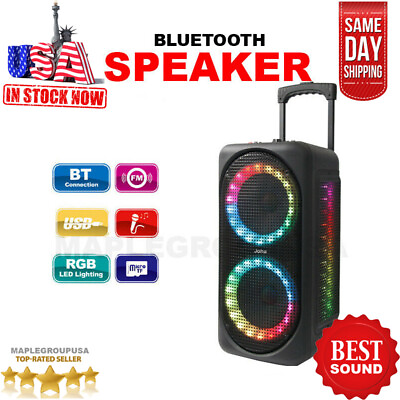 #ad 2x8quot; JOHA Portable Wireless Bluetooth Speaker Stereo Bass Karaoke Joha 2038 $74.99