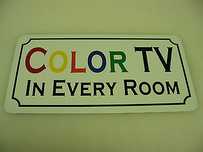 #ad Vintage Style Retro COLOR TV IN EVERY ROOM Metal Sign 4 Highway Hotel Motel HWY $13.45