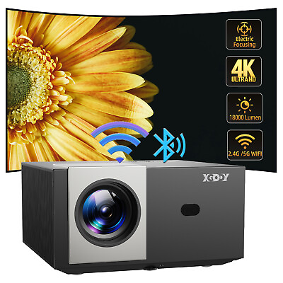 #ad 4K Projector 18000LMS 1080P 3D 5G WiFi Bluetooth Video Home Theater 240quot; Display $180.49