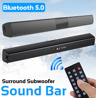 #ad Surround Sound Bar 4 Speaker System Wireless Subwoofer TV Home Theater amp; Remote $30.55