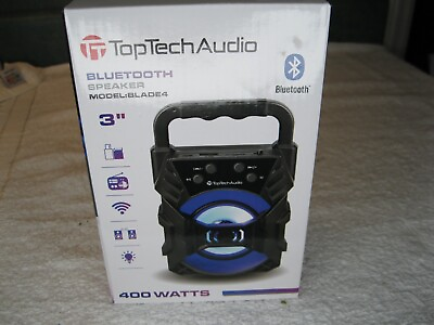 #ad Top Tech Audio Portable Speaker Bluetooth 400 Watt with Flashing Party Lights $11.15
