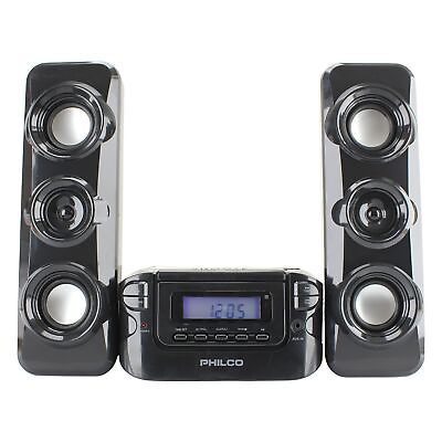 #ad Stereo Shelf Systems Compact CD Shelf System with Digital FM Stereo Radio Bl... $69.12