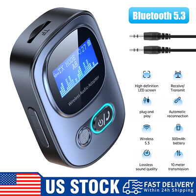 #ad Portable Bluetooth 5.0 USB Wireless Transmitter Receiver Audio Adapter 3.5mm Aux $13.99