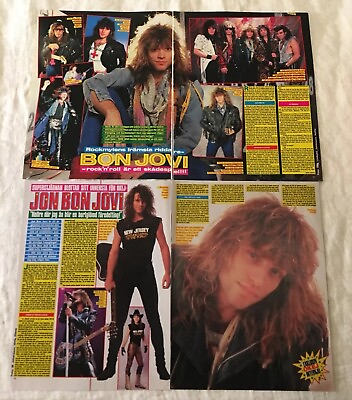 #ad Jon Bon Jovi 1980s Clippings Posters Swedish Music magazine Okej $6.00