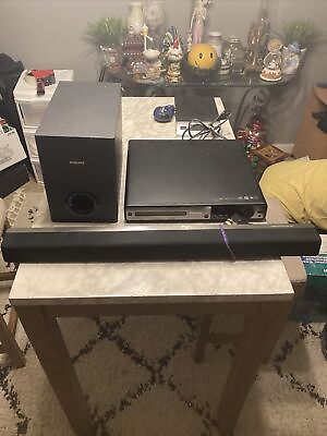 #ad Phillips DVD Home Theater System HTS3372D Sound bar And Subwoofer No Remote $69.99