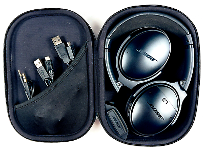 #ad Bose QuietComfort 35 Over the Ear Wireless Headphones QC35 W Cords Case EUC $104.95