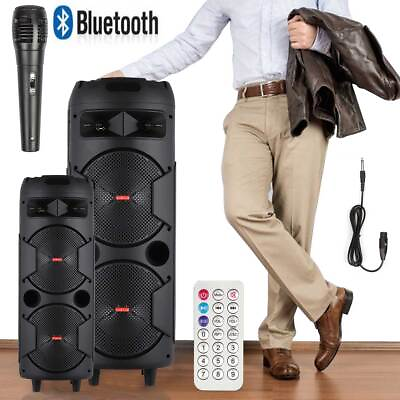 #ad Loud Portable Bluetooth Speaker Dual Sub woofer Party Heavy Bass Sound System $55.99