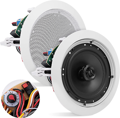 #ad Ceiling and Wall Mount Speaker 6.5” 2 Way 70V Audio Stereo Sound Subwoofer Sound $67.99