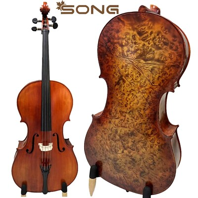 #ad Professional SONG Cello 4 4Bird eye maple back Loud Rich Sound Hand carved $1439.10