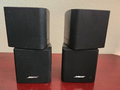 #ad PAIR OF BOSE DOUBLE CUBE ACOUSTIMASS LIFESTYLE SPEAKERS.BLACK.W WALL MOUNT.WORKS $99.99