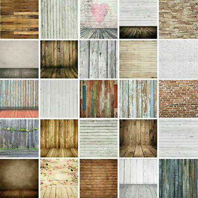 #ad Vinyl Wood Wall Brick Party Photography Backdrops Studio Prop Cloth Backgrounds $12.23