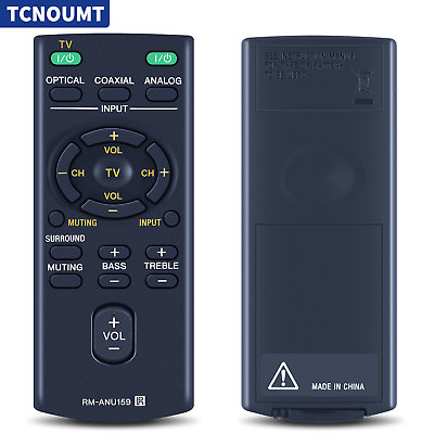 #ad RM ANU159 Remote Control For Sony Sound Bar HT CT60 HT CT60 C SA CT60 SS WCT60 $7.59