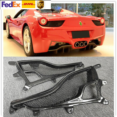 #ad Carbon Fiber Rear Fog Light Diffuser Surround For Ferrari 458 Italia Spider $285.00