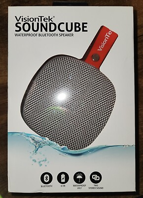 #ad VisionTek Sound Cube Portable Bluetooth Speaker System Gray 901323 $38.69