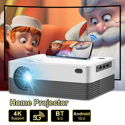 #ad 5G WiFi Theater Projector 4K 1080P Bluetooth Android 10.0 Video Home HDMI HiFi $99.99