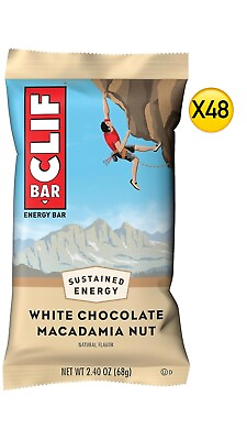 #ad Clif Bar Energy Bars White Chocolate Macadamia 48 Individual Bars 2.40oz NEW $47.95