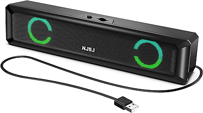 #ad NJSJ USB Computer Speakers Laptop External Speaker with Stereo Sound RGB Loud $21.53