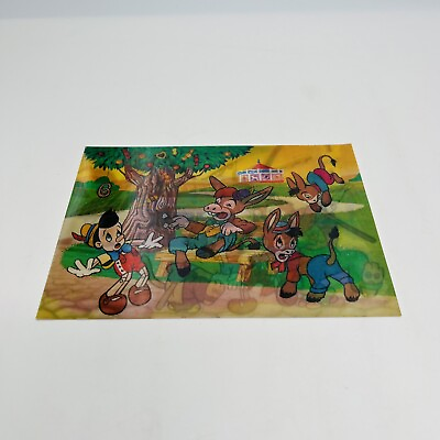 #ad #ad Toppan Top Stereo Pinocchio Fox Donkey Walt Disney Vintage Lenticular Postcard $20.00