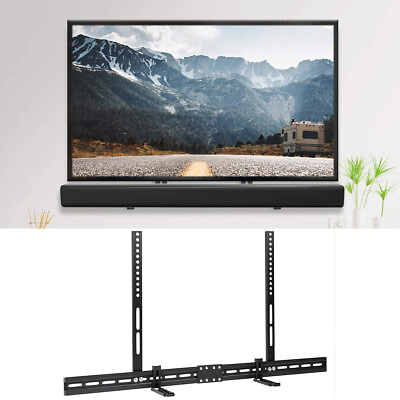 #ad Thick Steel Adjustable TV Sound Bar Bracket Mount for Soundbar with without Hole $27.99