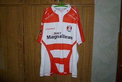 #ad Gloucester Rugby Shirt Kooga Home 2014 2015 Jersey RFU Cherry And Whites Size XL $30.00