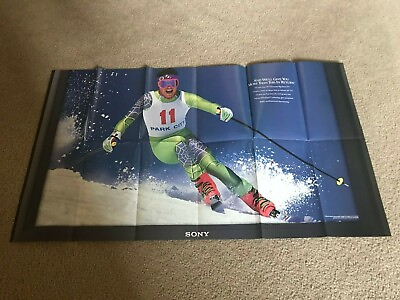 #ad Vintage 1992 SONY 42 INCH VIDEOSCOPE BIG SCREEN TV PROMO POSTER DOUBLE SIDED $8.99