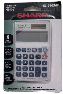 #ad Sharp EL240SAB Handheld Business Calculator 8 Digit LCD $3.99