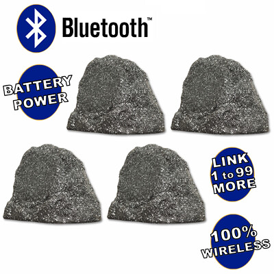 #ad Theater Solutions Wireless 400W Rechargeable Bluetooth Rock 4 Speaker Set Grey $289.99