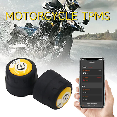 #ad 2pcs Motorcycle TPMS Bluetooth Tire Pressure Monitoring System External Sensor. $29.16