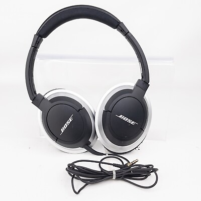 #ad Genuine Bose AE2 Over Ear Wired Headphones Black Silver Needs Ear Pads $34.95