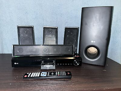 #ad LG Network Blu Ray Home Theater Player HDMI LHB335 w Speakers and Subwoofer $130.00