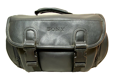 #ad Sony Black Leather Video Camera Camcorder Bag $38.40