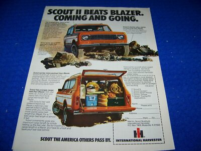 #ad 1977 INTERNATIONAL SCOUT II quot;SCOUT BEATS BLAZERquot;.. 1 PAGE SALES AD 465DD $8.99