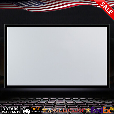 #ad 130inch Fixed Frame HD 16:9 Projector Screen Home Theater Movie Aluminum Alloy $141.56
