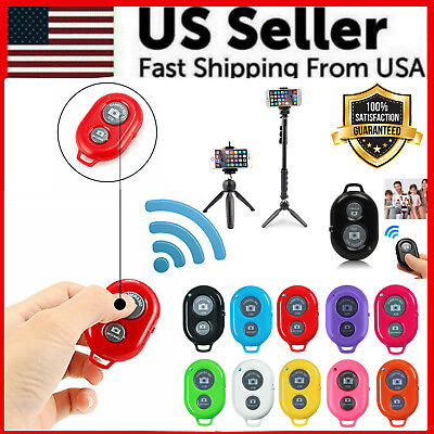 #ad Wireless Bluetooth Remote Control Shutter Self timer For iPhone X 8 7 6 Samsung $3.89