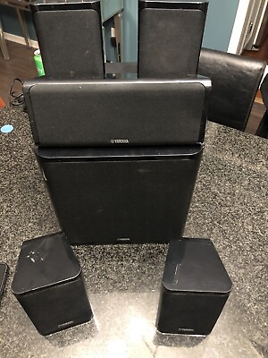 #ad YamahaNS B40 x4 Surround Speakers NS SW40 Powered 8” Subwoofer NS C40 Center $57.99