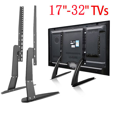 #ad UNIVERSAL TV STAND BASE TABLETOP VESA PEDESTAL MOUNT FOR LCD LED TV 17 55 inch $33.98