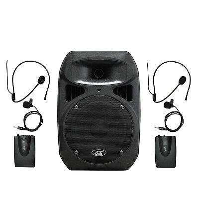 #ad 6408M 50W 8quot; Speaker Dual Channel Battery Powered Wireless Portable PA System $99.95