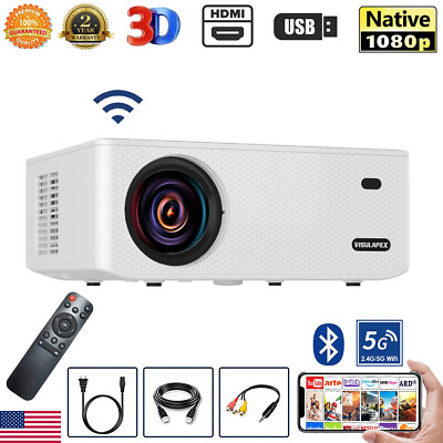 #ad 4K Projector 60000LMS 1080P 3D 5G WiFi Bluetooth Video Home Theater 250quot; Display $99.99