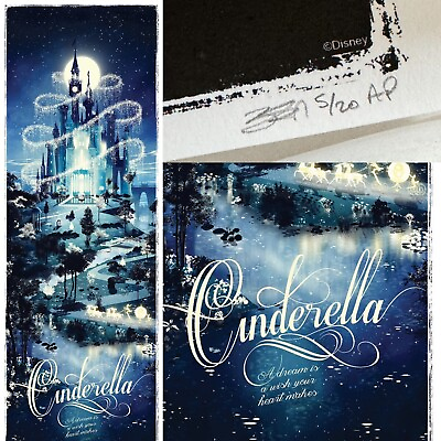 #ad CINDERELLA Disney Official Movie Art Print Poster Ben Harman 5 20 Signed AP $249.00