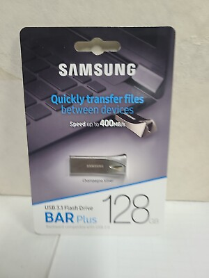 #ad Samsung BAR Plus 3.1 USB Flash Drive 128GB Champagne Silver BRAND NEW $40.00