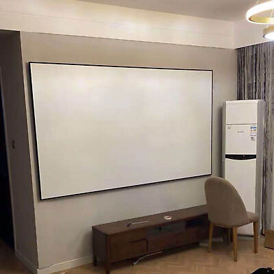 #ad 130quot; Aluminum Fixed Frame 16:9 Projector Screen White Home Theater TV Movies US $141.55