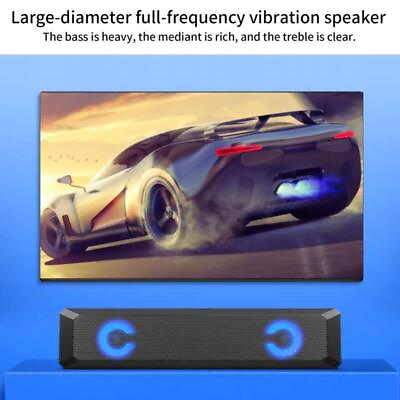#ad RGB USB Wired Sound Bar 6W Home Theater TV Stereo Surround Speaker $18.91