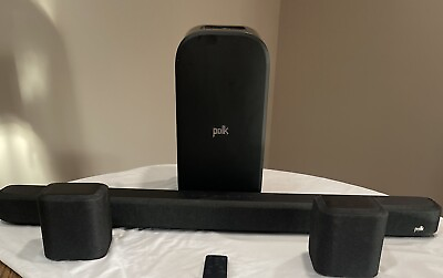 #ad Polk DSW2 7 IN Wireless Subwoofer amp; DBRX1 Sound Bar 38quot; amp; 2 Speakers With Remote $200.00
