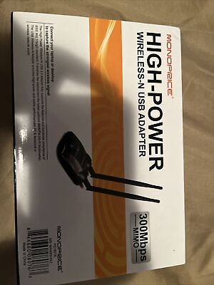 #ad Monoprice 300Mbps Wireless N High Power 2.0 USB WiFi Adapter 2x HighGain Antenna $25.99